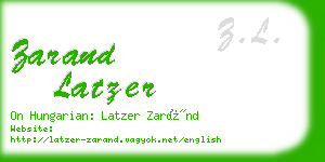 zarand latzer business card